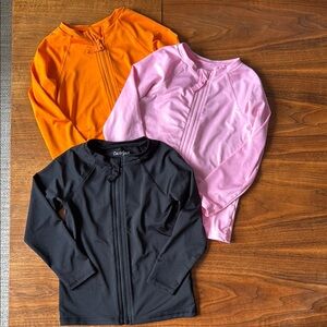 Bundle of 3 Cat & Jack rashguards with zipper size 5T